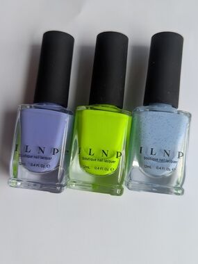 ILNP Trio Nail Polish Set - Lavender, Neon Lime, Pale Blue Speckled